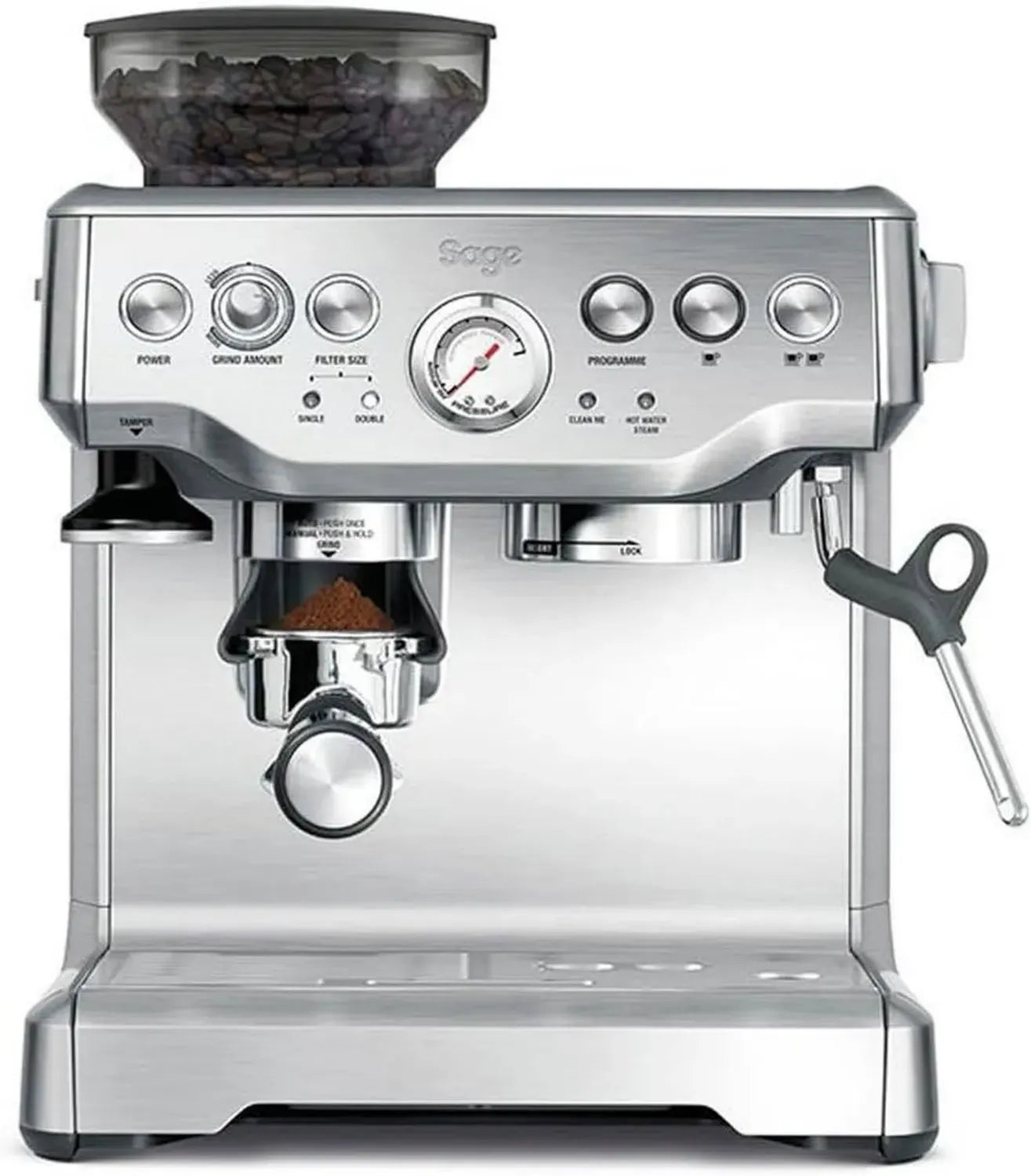 Sage - Macchina Espresso con Macinacaffè, Pre-infusione e Lancia Vapore