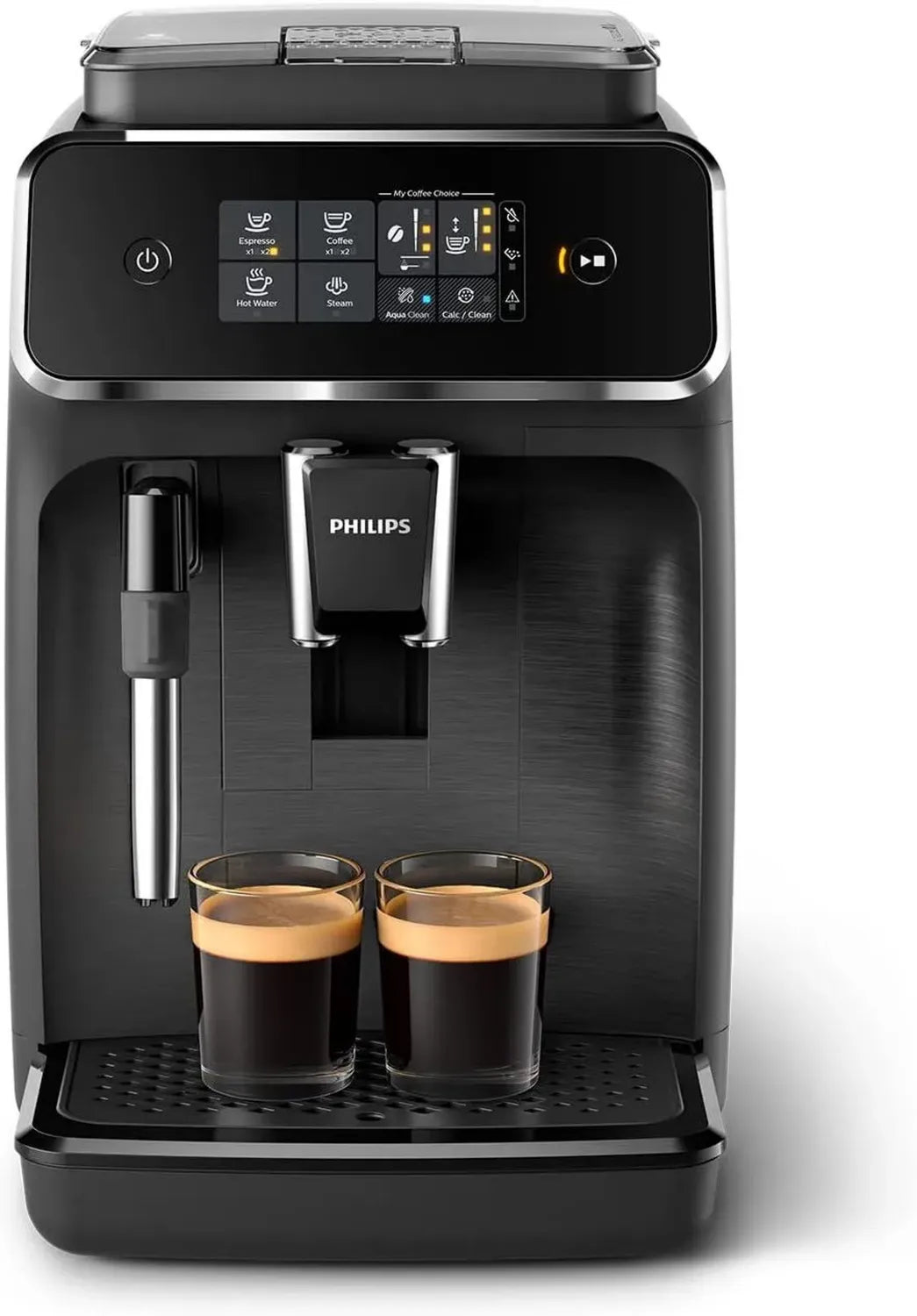 Macchina da Caffè Automatica Philips 2200 con Montalatte e Display Touch, Nero