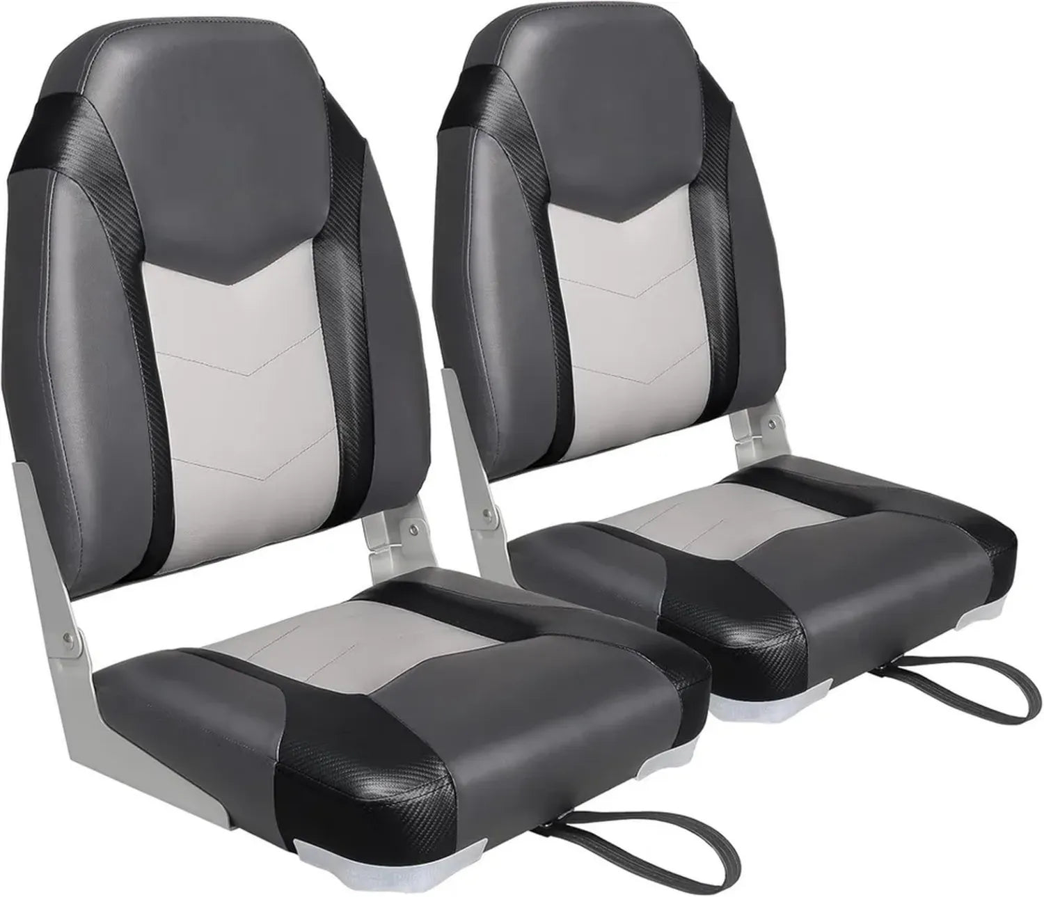 Sedile Pieghevole per Barca da Pesca Elite, Set di 2, Nero/Grigio Chiaro/Carbone