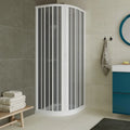 Cabina doccia a soffietto in PVC 80x80 cm altezza 185 cm modello Loto con apertura centrale