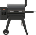 Griglia a Pellet Barbecook Arthur con Tre Ripiani Regolabili, Temperatura 75-260°C, Nero Smaltato, Dimensioni 126x72x130 cm