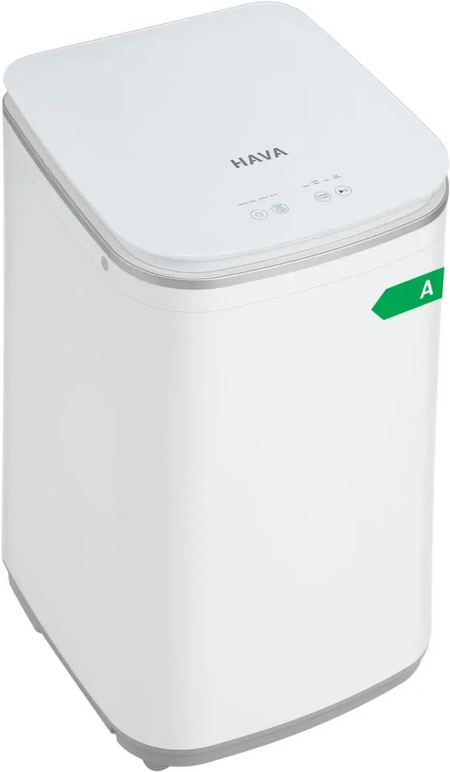 Mini Lavatrice Automatica HAVA 3 kg, 8 Programmi, Lavaggio a Caldo e Design Salvaspazio