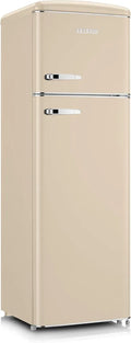 SEVERIN RKG 8985 Frigorifero Retrò con Freezer Superiore, Design Cromato, LED, 246L, Silenzioso 39dB, Crema