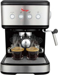 Sirge LUSSY Macchina Espresso e Cappuccino con 3 Filtri, 1100W, Pompa Italiana 15 Bar