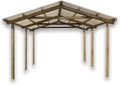 Pergola da giardino in legno trattato con copertura in PVC resistente