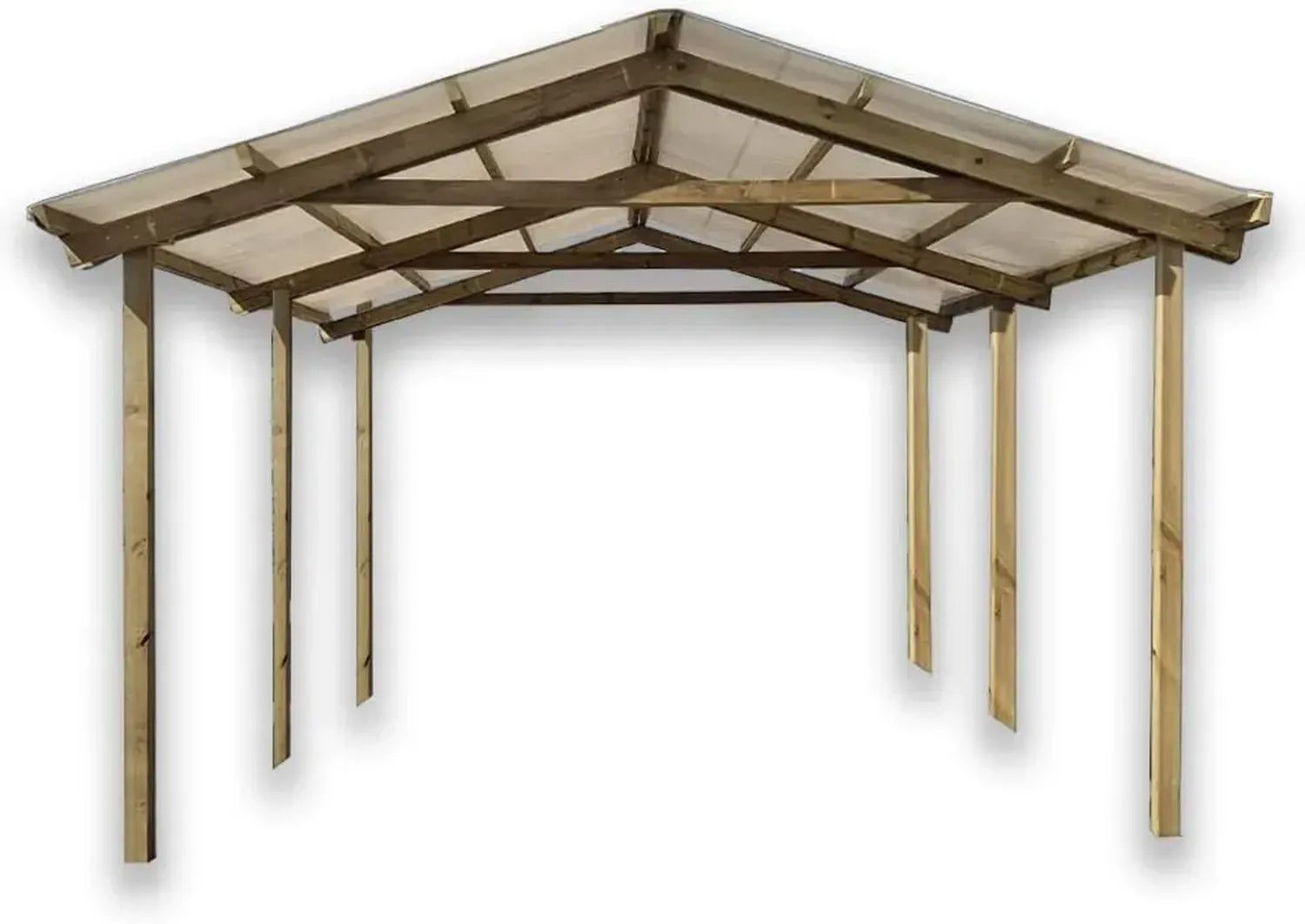 Pergola da giardino in legno trattato con copertura in PVC resistente